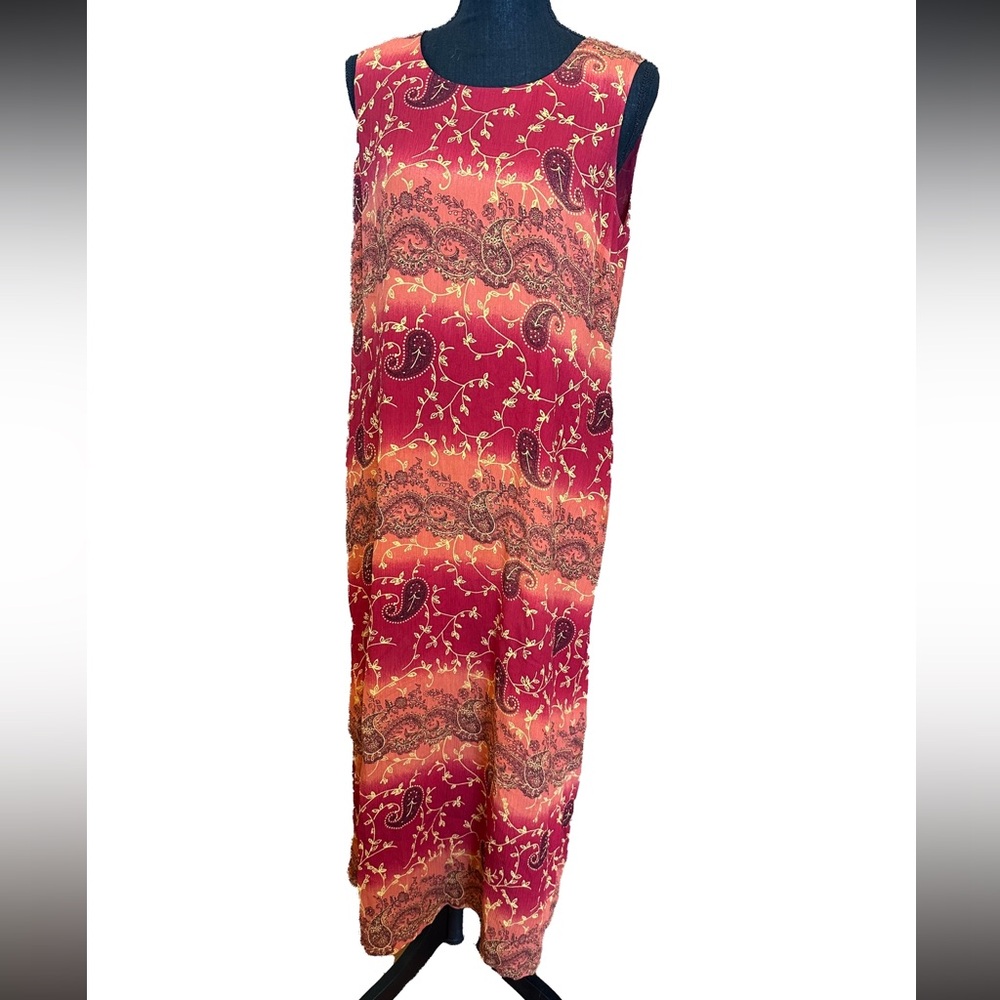 Bohemian Paisley Silk Maxi Dress